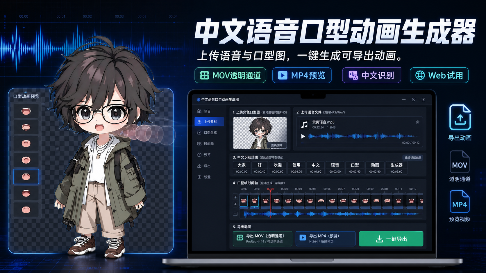 中文语音口型动画生成器底图
